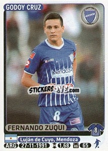 Cromo Fernando Zuqui - Fùtbol Argentino 2015 - Panini