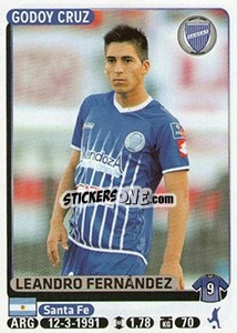 Sticker Leandro Fernandez - Fùtbol Argentino 2015 - Panini