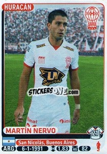 Sticker Martin Nervo - Fùtbol Argentino 2015 - Panini