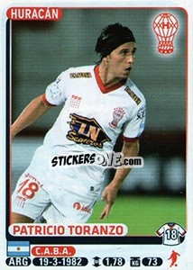 Cromo Patricio Toranzo - Fùtbol Argentino 2015 n. 209 - Panini