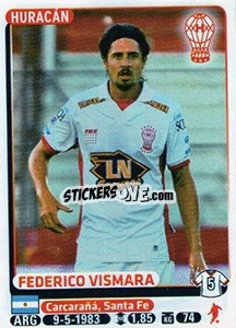 Cromo Federico Vismara - Fùtbol Argentino 2015 - Panini