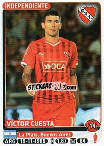 Cromo Victor Cuesta - Fùtbol Argentino 2015 - Panini