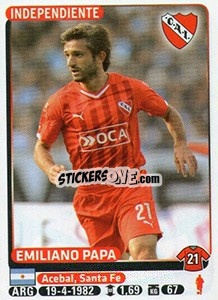 Sticker Emiliano Papa - Fùtbol Argentino 2015 - Panini