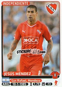 Cromo Jesus Mendez - Fùtbol Argentino 2015 - Panini