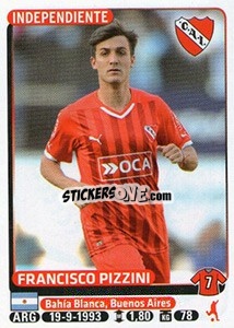 Sticker Francisco Pizzini - Fùtbol Argentino 2015 n. 228 - Panini