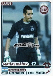 Sticker Matias Ibañez - Fùtbol Argentino 2015 - Panini