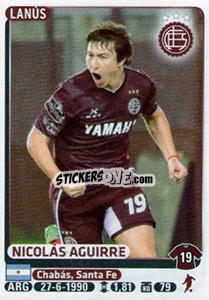 Cromo Nicolas Aguirre - Fùtbol Argentino 2015 - Panini