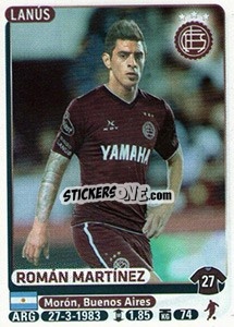 Sticker Roman Martinez - Fùtbol Argentino 2015 - Panini
