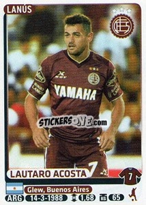 Sticker Lautaro Acosta - Fùtbol Argentino 2015 - Panini