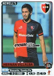 Sticker Hernan Villalba - Fùtbol Argentino 2015 - Panini