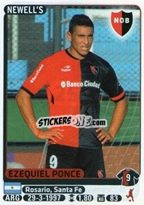 Sticker Ezequiel Ponce - Fùtbol Argentino 2015 n. 256 - Panini