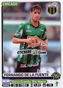 Sticker Fernando De La Fuente - Fùtbol Argentino 2015 - Panini