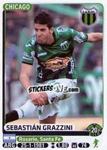 Sticker Sebastian Grazzini - Fùtbol Argentino 2015 n. 267 - Panini