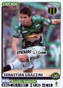 Figurina Sebastian Grazzini - Fùtbol Argentino 2015 - Panini