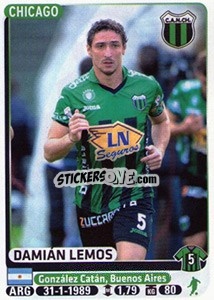 Cromo Damian Lemos - Fùtbol Argentino 2015 - Panini