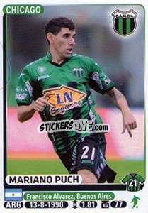 Sticker Mariano Puch - Fùtbol Argentino 2015 - Panini