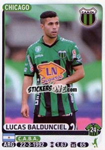 Sticker Lucas Baldunciel - Fùtbol Argentino 2015 - Panini