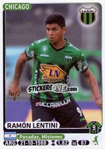 Sticker Ramon Lentini - Fùtbol Argentino 2015 n. 272 - Panini