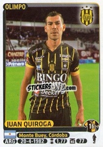 Sticker Juan Quiroga - Fùtbol Argentino 2015 - Panini