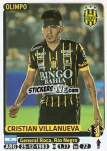 Figurina Cristian Villanueva - Fùtbol Argentino 2015 - Panini