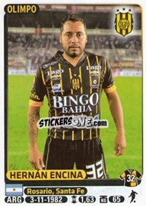 Figurina Hernan Encina - Fùtbol Argentino 2015 - Panini