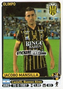Sticker Jacobo Mansilla - Fùtbol Argentino 2015 n. 286 - Panini