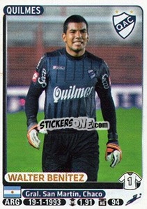 Cromo Walter Benitez - Fùtbol Argentino 2015 - Panini