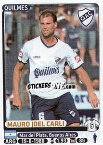 Sticker Mauro Joel Carli - Fùtbol Argentino 2015 n. 293 - Panini