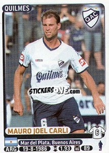 Cromo Mauro Joel Carli - Fùtbol Argentino 2015 - Panini