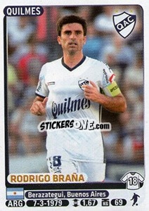 Cromo Rodrigo Braña - Fùtbol Argentino 2015 - Panini