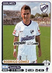 Cromo Rodrigo Gomez - Fùtbol Argentino 2015 - Panini