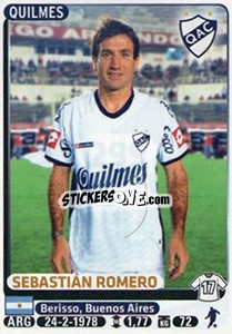 Sticker Sebastian Romero - Fùtbol Argentino 2015 - Panini