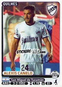 Figurina Alexis Canelo - Fùtbol Argentino 2015 - Panini