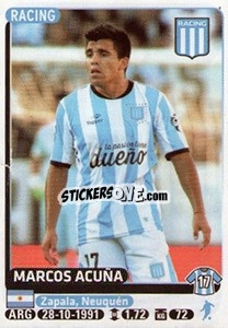 Sticker Marcos Acuña - Fùtbol Argentino 2015 n. 312 - Panini