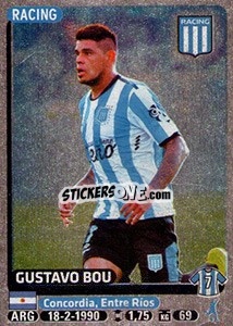 Sticker Gustavo Bou - Fùtbol Argentino 2015 - Panini