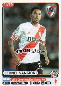 Sticker Leonel Vangioni - Fùtbol Argentino 2015 - Panini