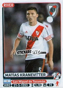 Sticker Matias Krenevitter - Fùtbol Argentino 2015 - Panini
