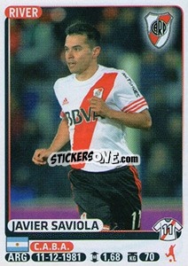 Sticker Javier Zaviola - Fùtbol Argentino 2015 - Panini