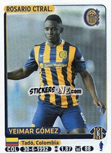 Sticker Yeimar Gomez - Fùtbol Argentino 2015 - Panini