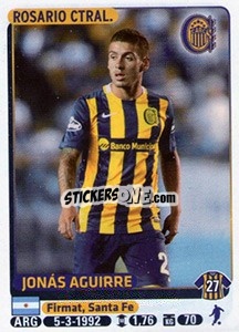 Cromo Jonas Aguirre - Fùtbol Argentino 2015 - Panini
