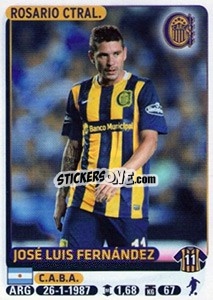 Cromo Jose Luis Fernandez - Fùtbol Argentino 2015 n. 346 - Panini