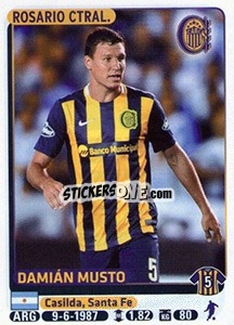 Cromo Damian Musto - Fùtbol Argentino 2015 - Panini