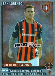 Sticker Julio Buffarini - Fùtbol Argentino 2015 n. 359 - Panini