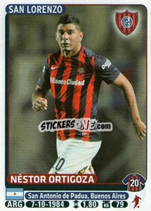 Sticker Nestor Ortigoza - Fùtbol Argentino 2015 - Panini