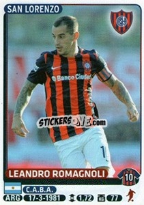 Sticker Leandro Romagnoli - Fùtbol Argentino 2015 - Panini