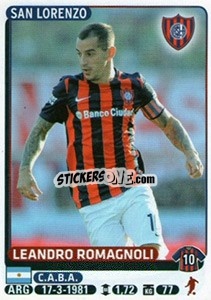 Cromo Leandro Romagnoli - Fùtbol Argentino 2015 - Panini