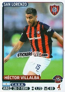 Sticker Hector Villalba - Fùtbol Argentino 2015 - Panini