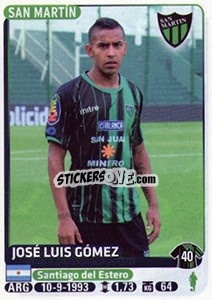 Sticker Jose Luis Gomez - Fùtbol Argentino 2015 - Panini