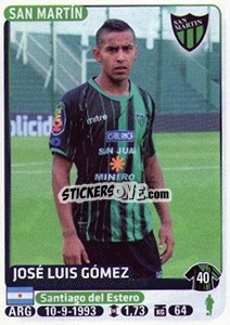 Sticker Jose Luis Gomez - Fùtbol Argentino 2015 n. 370 - Panini