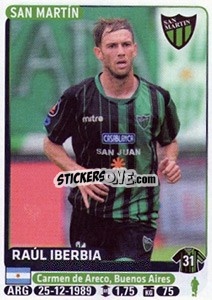 Figurina Raul Iberbia - Fùtbol Argentino 2015 - Panini